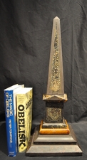 Antique Incised Marble & Slate Obelisk