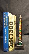 Ashford marble obelisk - geometric and floral inlays