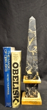Black & Cream Marble Obelisk
