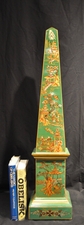 Chinoiserie style green painted obelisk (3ft)