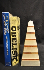 Cream quartz obelisk with brown stripes