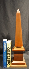 Faux Wood Metal Obelisk