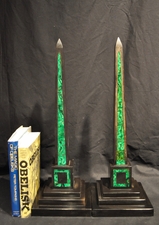 Antique Grand Tour Marble & Malachite Obelisks