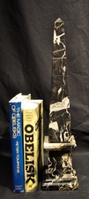 Italian black & white marble obelisk
