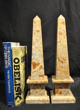 Antique Italian Brown Marble Obelisks