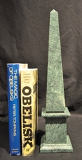 Italian green Alpi marble obelisk