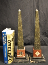 Antique specimen marble obelisks