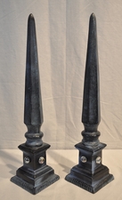 Blue metal obelisks