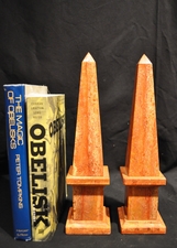 Pink marble obelisks