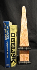 Pink marble obelisk with black & white marble trim