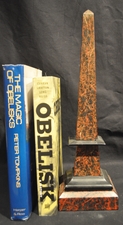 Antique red and black marble obelisk