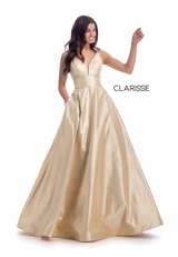 white and gold plus size wedding dress Ladivine by Cinderella Divine 7469WW main image 1