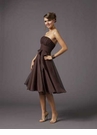 Brown Tea Length Mori Lee Party Dress 735