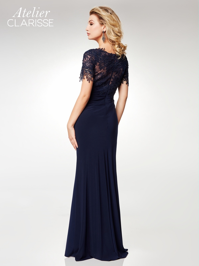 Clarisse Atelier M6517 Floral Lace Fitted Evening Gown in 2 Colors  |Promgirl.net 2018