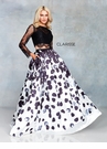 Clarisse Dress 3708 Black & White Floral Two-Piece | Prom 2019