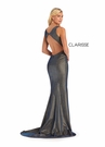 Clarisse Dress 8110 Gold & Royal Slit Gown | Prom 2020| 