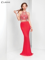 slim fit dress slacks Lace-Up Long Corset Prom Dress with Glitter Aqua / 11 main image 1