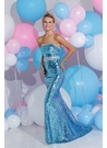 Sparkle Turquoise and Silver Prom Dress 71206