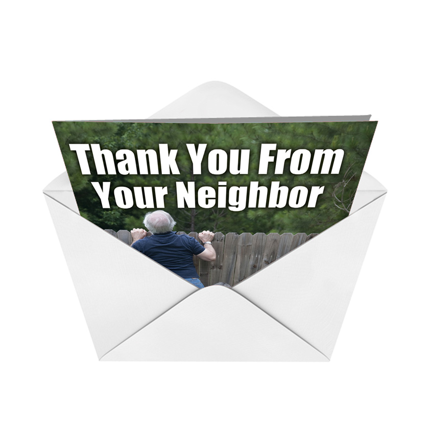 Hilariousous Thank You From Your Neighbor Thank You Card Nobleworks