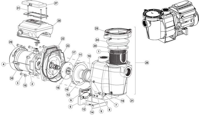 Pentair Purex IntelliFlo VS 3050 & VS + SVRS Pump