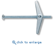 Aerosmith Fastening Systems TGRH3166 3/16" x 6" Toggle Bolt Anchors - Round Head with Spring Wing (50/Box)