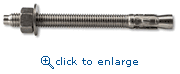Aerosmith Fastening Systems WA4SS38312 3/8" x 3-1/2" Wedge Anchor 304 Stainless Steel Stainless Steel (50/Box)