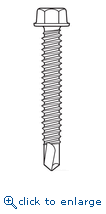 Elco Construction Products EAJ102 #8-18 x 1" 5/16" Hex Washer Head #2 Point Stalgard GB Coating Bi-Flex 300 Series Stainless Steel Bi-Metal Self-Drilling Screws (5,000/Box)