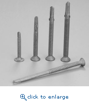 Elco Construction Products EDT470-I 1/4"-20 x 4" #4 w/wings Drilit #3 Phillips Drive Flat Head Wood-to-Metal Screws Import (1,000/Box)
