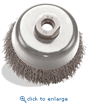 Pearl Abrasive CLWBC458E 871906 4" x .012" x 5/8"-11 EXV Crimped Cup Tempered Wire Brush