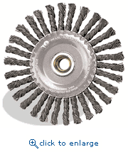 Pearl Abrasive CLWBK458BE 871908 4" x .020" x 5/8"-11 EXV Knot Wheel Stringer Bead Twist Tempered Wire Brush