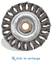 Pearl Abrasive CLWBK658TE 871914 6" x .020" x 5/8"-11 EXV Knot Wheel Regular Twist Tempered Wire Brush