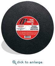Pearl Abrasive CM1422A 14 x 1/8 x 20mm Premium Silicon Carbide Cut-Off Wheels for Masonry, Triple Reinforced, C36S, 10/Box