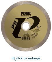 Pearl Abrasive DTL45G 4-1/2" x .060 x 7/8 20mm 5/8" P5 Glass Tile Blade, 7mm Rim