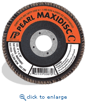 Pearl Abrasive MAX4080C 4 x 5/8 SC Maxidisc&trade; Flap Discs for Stone/Glass, Type 27 Shape, C80 Grit, 10/Box