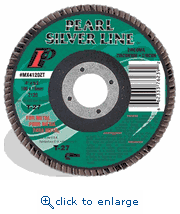 Pearl Abrasive MX660ZTH 6 x 5/8-11 Silver Line&trade; Zirconia Maxidisc&trade; Flap Discs for Metal/Stainless Steel, Type 27 Shape, Z60 Grit, 10/Box