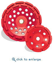 Pearl Abrasive PV05CDH 5 x 5/8-11 P2 Pro-V&trade; Concrete & Masonry Cup Wheel, Double Row