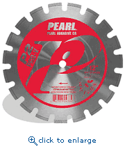 Pearl Abrasive PV1212AGS2 12 x .125 x 20mm P2 Pro-V&trade; Asphalt & Green Concrete Segmented Blade, 10mm Rim