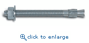 Powers Fasteners 07348 3/4" x 8-1/2" Power-Stud Wedge Type Expansion Anchor - 304 Stainless Steel (10/Box)