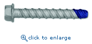 Powers Fasteners 7768SD 5/8" x 6-1/2" Wedge-Bolt+ Screw Anchor - Mechanically Galvanized (25/Box)