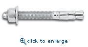 Powers J7404SD 1/4" x 3-1/4" Power-Stud+ SD1 Wedge Type Expansion Anchor - Carbon Steel Body & Expansion Clip (100/Jar)