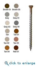Simpson Strong-Tie DTH212S305TN04 #7 x 2-1/2" Type 305 Stainless Steel #2 Square Drive Trim Head Box Threads Sharp Point Screw - Tan 04 (Collated) (1,000 ct)