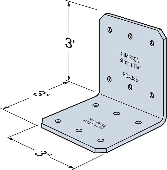 Simpson StrongTie RCA333/68R85 CFS Clip 3" x 3" x 3" 14 Gauge RCA