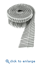 Simpson Strong-Tie S13A150IPC 1-1/2" x .092" 13 Gauge 4d 0.221" Head Diameter Diamond Point Type 304 Stainless Steel 15 Inserted Plastic Coil Full Round Checkered Head Ring-Shank Nail (3,200 ct)