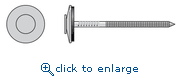 Simpson Strong-Tie T10A200X07 2" 6d 10 Gauge 0.625" Head Diameter 0.131" Shank Diameter Type 316 Stainless Steel Full Round Smooth Head Nail with EPDM Washer  Annular Ring Shank (1 lb)
