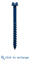 Simpson Strong-Tie TNT25134HR200 1/4" x 1-3/4" Hex Head 3/16" Drill Bit Diameter Zinc Plated with Ceramic Coating Carbon Steel 5/16" Hex Drive Standard Blue Titen Turbo Concrete and Masonry Screw Anchor (200 ct)