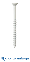 Simpson Strong-Tie TNTW25214TF 1/4" x 2-1/4" Flat Head 3/16" Drill Bit Diameter Zinc Plated with Ceramic Coating Carbon Steel T30 6-Lobe Drive White Titen Turbo Concrete and Masonry Screw Anchor (100 ct)