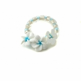 thumbnail image 2 of 925 Sterling Silver Toe Ring – 3 Plumeria Flowers With Pink CZ – Hawaiian Jewelry 2 of 2