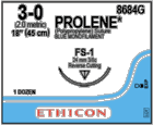 Ethicon Prolene Suture Blue Monofilament 3‑0, 18" FS-1 Needle (8684G)