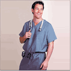 SCRUB SHIRT UNISEX CEIL BLUE