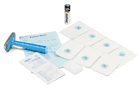 UNIVERSAL HOLTER KIT core contents: (7) Electrodes, (1) AA Battery, (1) Patient Diary